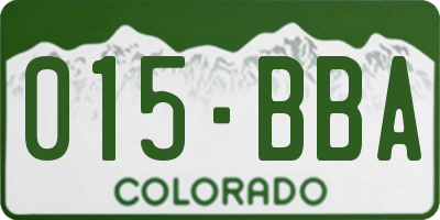 CO license plate 015BBA