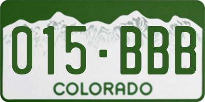 CO license plate 015BBB