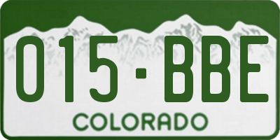 CO license plate 015BBE