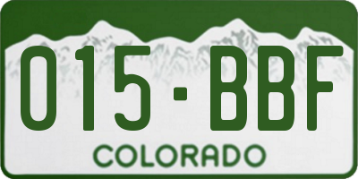 CO license plate 015BBF