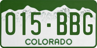 CO license plate 015BBG