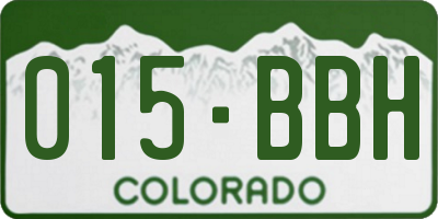 CO license plate 015BBH