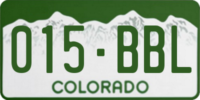 CO license plate 015BBL