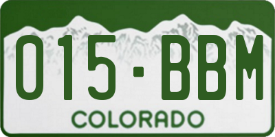 CO license plate 015BBM