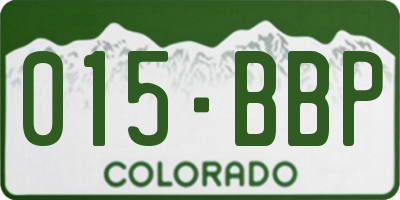 CO license plate 015BBP