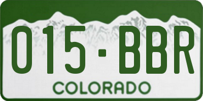 CO license plate 015BBR