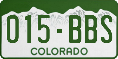 CO license plate 015BBS