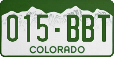 CO license plate 015BBT