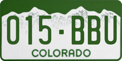 CO license plate 015BBU