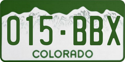 CO license plate 015BBX