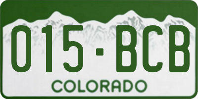 CO license plate 015BCB