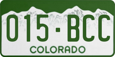 CO license plate 015BCC