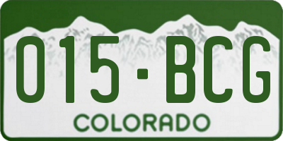 CO license plate 015BCG