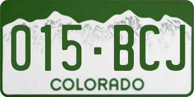 CO license plate 015BCJ