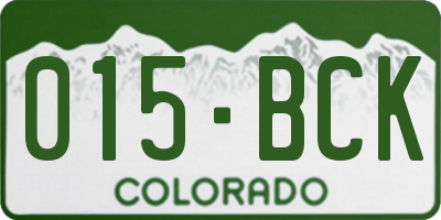 CO license plate 015BCK