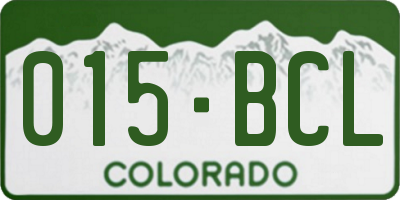 CO license plate 015BCL