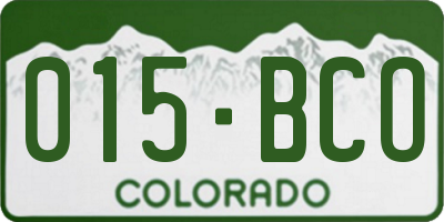 CO license plate 015BCO