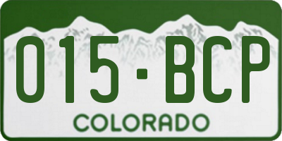 CO license plate 015BCP