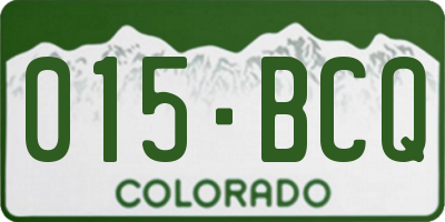 CO license plate 015BCQ