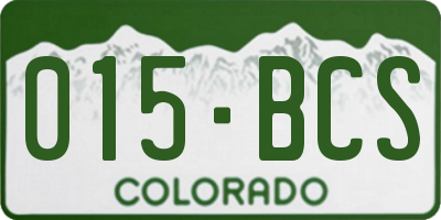 CO license plate 015BCS