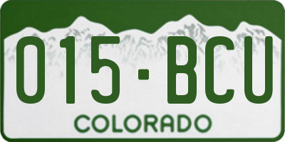 CO license plate 015BCU