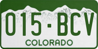 CO license plate 015BCV