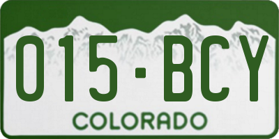 CO license plate 015BCY