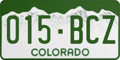 CO license plate 015BCZ
