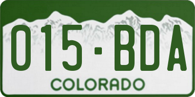 CO license plate 015BDA