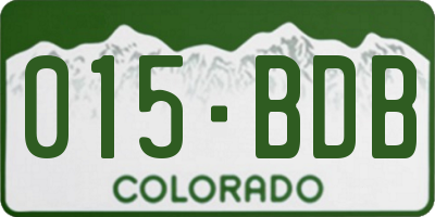 CO license plate 015BDB