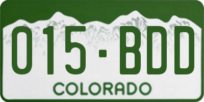 CO license plate 015BDD