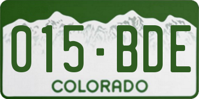 CO license plate 015BDE