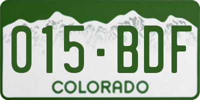 CO license plate 015BDF