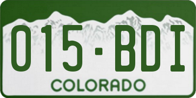 CO license plate 015BDI