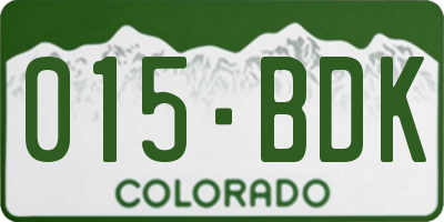 CO license plate 015BDK