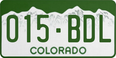 CO license plate 015BDL