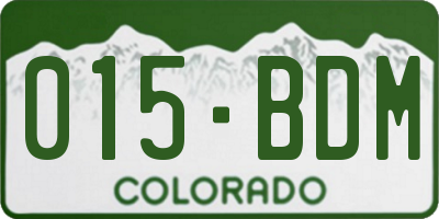 CO license plate 015BDM