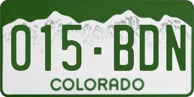 CO license plate 015BDN