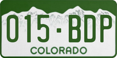 CO license plate 015BDP