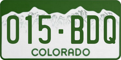 CO license plate 015BDQ