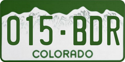 CO license plate 015BDR