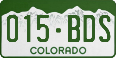 CO license plate 015BDS