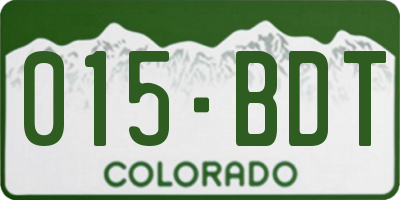 CO license plate 015BDT