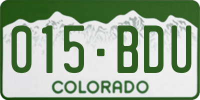 CO license plate 015BDU