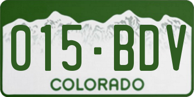 CO license plate 015BDV