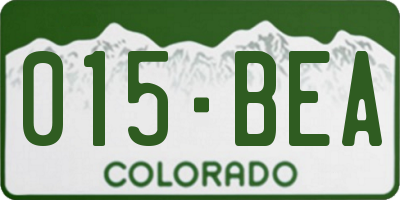 CO license plate 015BEA