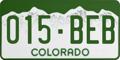 CO license plate 015BEB