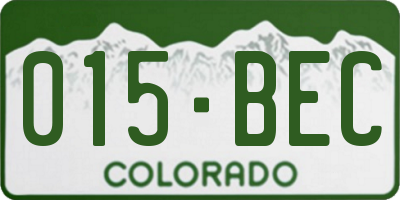 CO license plate 015BEC