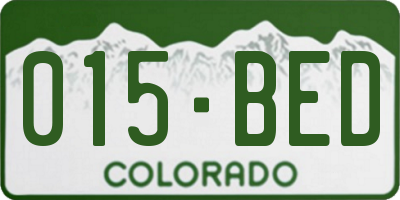 CO license plate 015BED