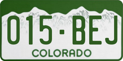 CO license plate 015BEJ